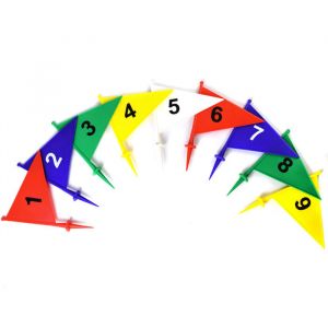 Bandeirolas numeradas plásticas multiuso Pista e Campo - cnj com 10 und (1-10)