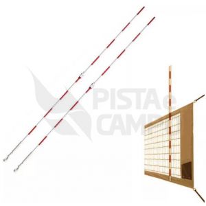 Antena de voleibol de fibra de vidro profissional com suporte regulável para encaixe Pista e Campo - par
