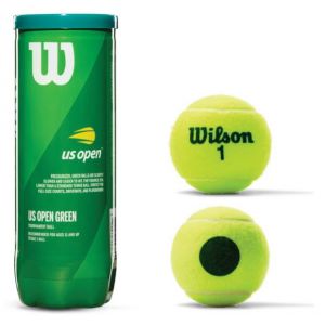 Bolinha/bola de tênis de campo estágio 1 (verde 25%) iniciantes Wilson US Open - tubo com 3 und