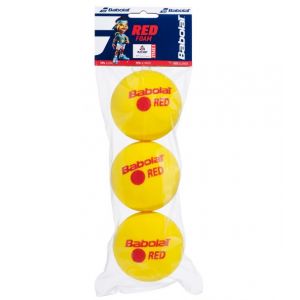 Bolinha bola de tênis de campo de espuma iniciantes Babolat Red Foam - pacote com 3 und