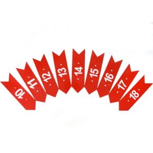 Flechas numeradas de orientação para minigolfe Pista e Campo - cnj com 9 und (10-18)