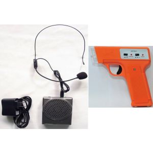 Pistola e disparador eletrônico para partida e amplificador portátil com microfone Jex