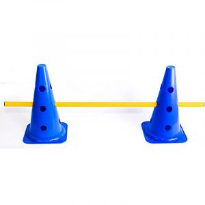 Obstáculo de PVC para treinamento com 2 cones de 38cm com furos e 1 haste 1m Pista e Campo