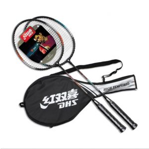 Raquete de badminton de fibra de carbono premium Pista e Campo capa